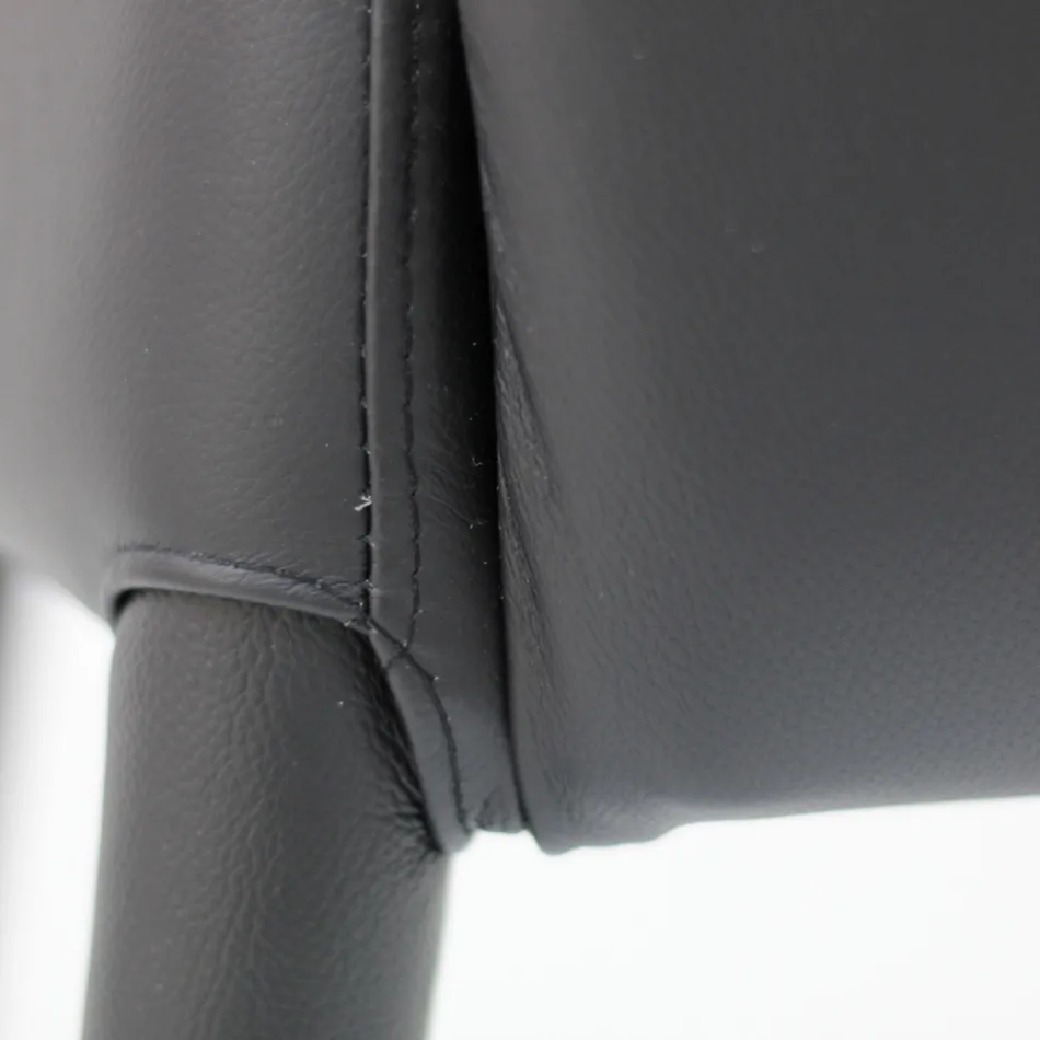 Jídelní židle s područkami potažená černou kůží Made in Italy - Meyer Viadurini