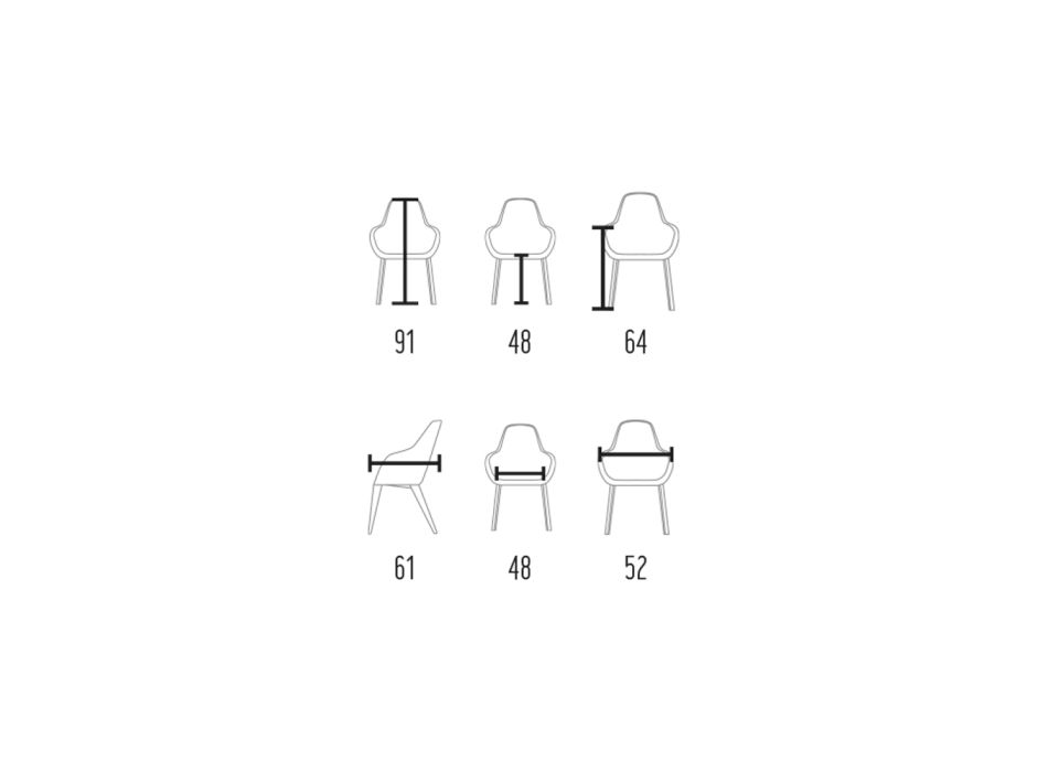 Jídelní židle s područkami čalouněná látkou Made in Italy - Medvídek Viadurini