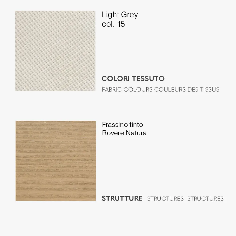 Jídelní židle s látkovým sedákem a jasanovou strukturou - Aisha Viadurini