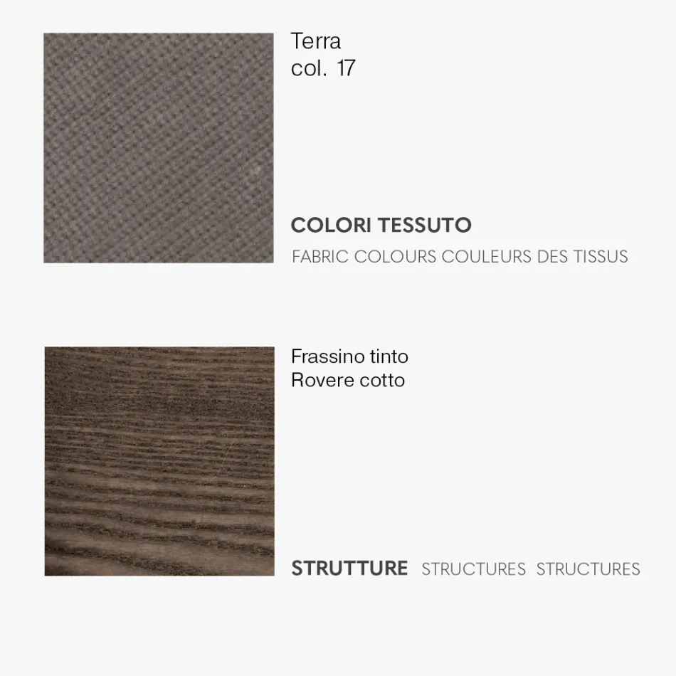 Jídelní židle s látkovým sedákem a jasanovou strukturou - Aisha Viadurini