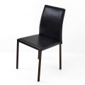 Jídelní židle s Corten strukturou a koženým sedákem Made in Italy - Orietta