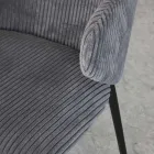 Jídelní židle s kovovým rámem a manšestrovým sedákem - Ridni Viadurini