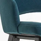 Dřevěná jídelní židle s lahvově zeleným sametovým sedákem Made in Italy - Eddard Viadurini