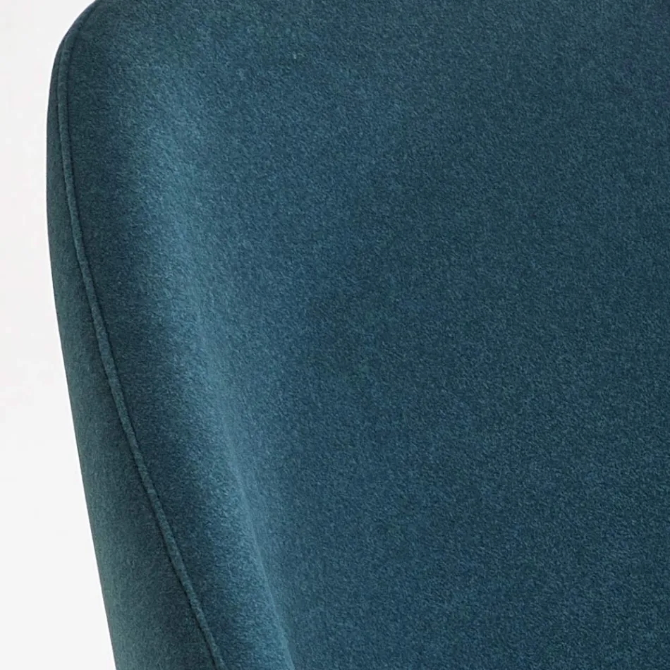 Dřevěná jídelní židle s lahvově zeleným sametovým sedákem Made in Italy - Eddard Viadurini