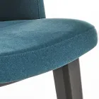 Dřevěná jídelní židle s lahvově zeleným sametovým sedákem Made in Italy - Eddard Viadurini