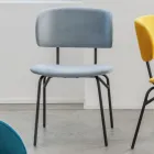 Jídelní židle z kovu a sametu odolného vůči skvrnám, 2 kusy - Valnerina Viadurini