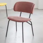 Jídelní židle z kovu a sametu odolného vůči skvrnám, 2 kusy - Valnerina Viadurini