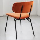 Jídelní židle z kovu a sametu odolného vůči skvrnám, 2 kusy - Valnerina Viadurini