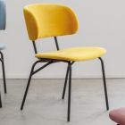 Jídelní židle z kovu a sametu odolného vůči skvrnám, 2 kusy - Valnerina Viadurini