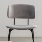 Jídelní židle z kovu a sametu odolného vůči skvrnám, 2 kusy - Valnerina Viadurini