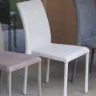Kovová jídelní židle potažená barevným Econabukem, 4 kusy - Anita Viadurini