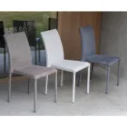 Kovová jídelní židle potažená barevným Econabukem, 4 kusy - Anita Viadurini