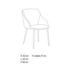 Kovová jídelní židle potažená mikrovláknem Made in Italy - Suzanne Viadurini