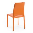 Jídelní židle z oranžové regenerované kůže Made in Italy - Tree Viadurini