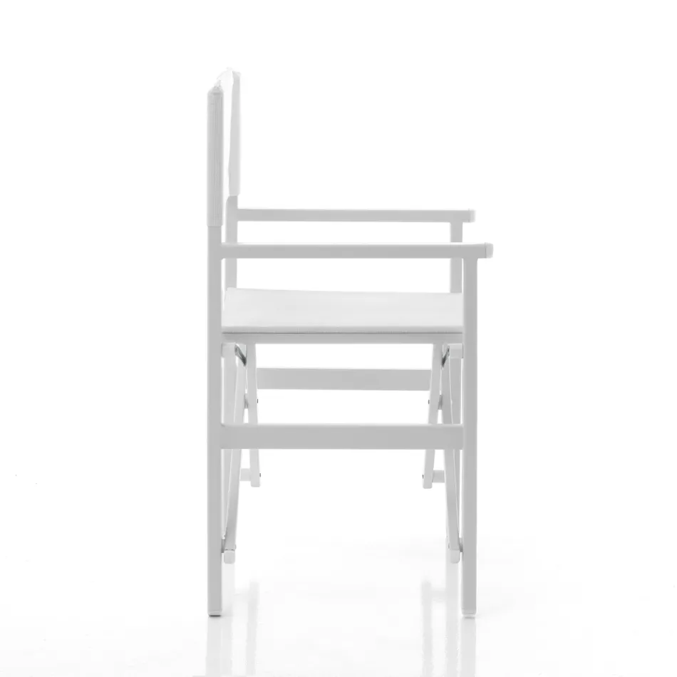 Skládací ředitelské křeslo z hliníku a textilu - Fluoro Viadurini