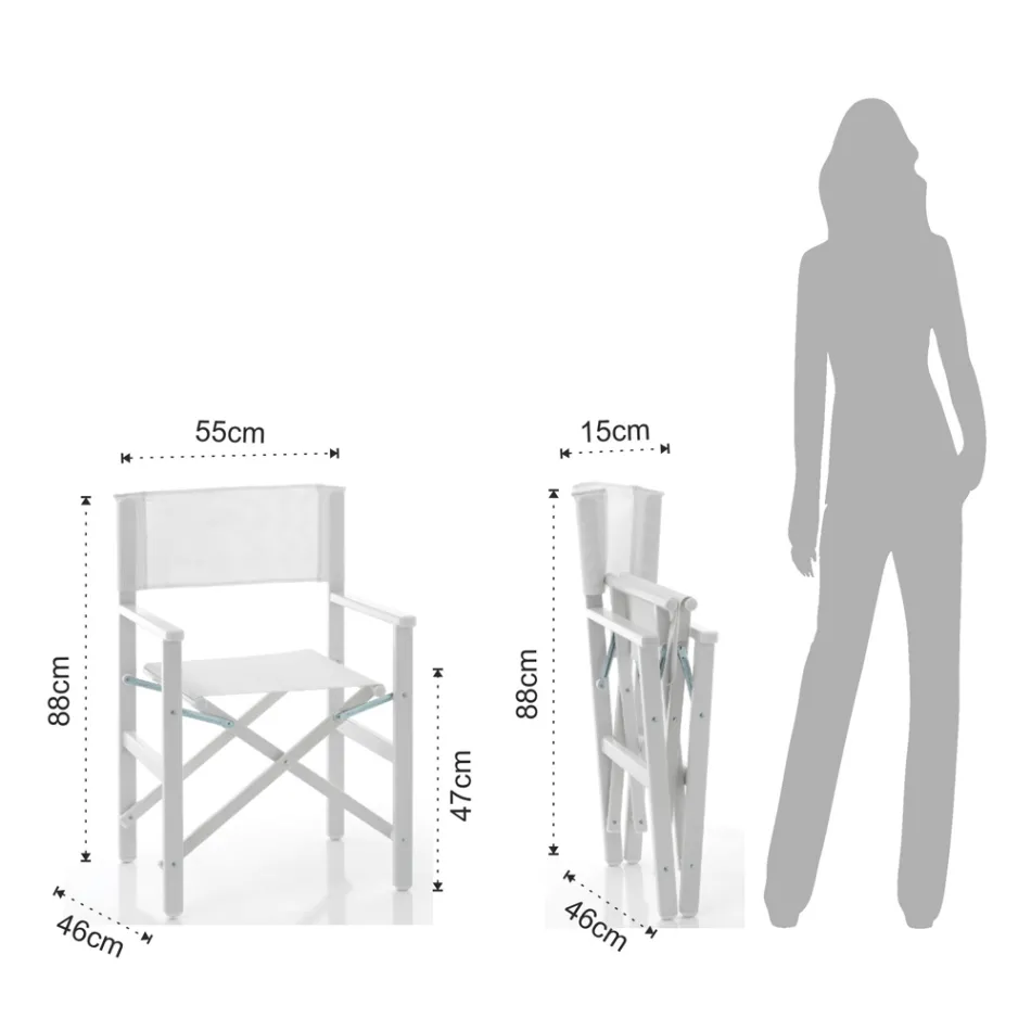 Skládací ředitelské křeslo z hliníku a textilu - Fluoro Viadurini