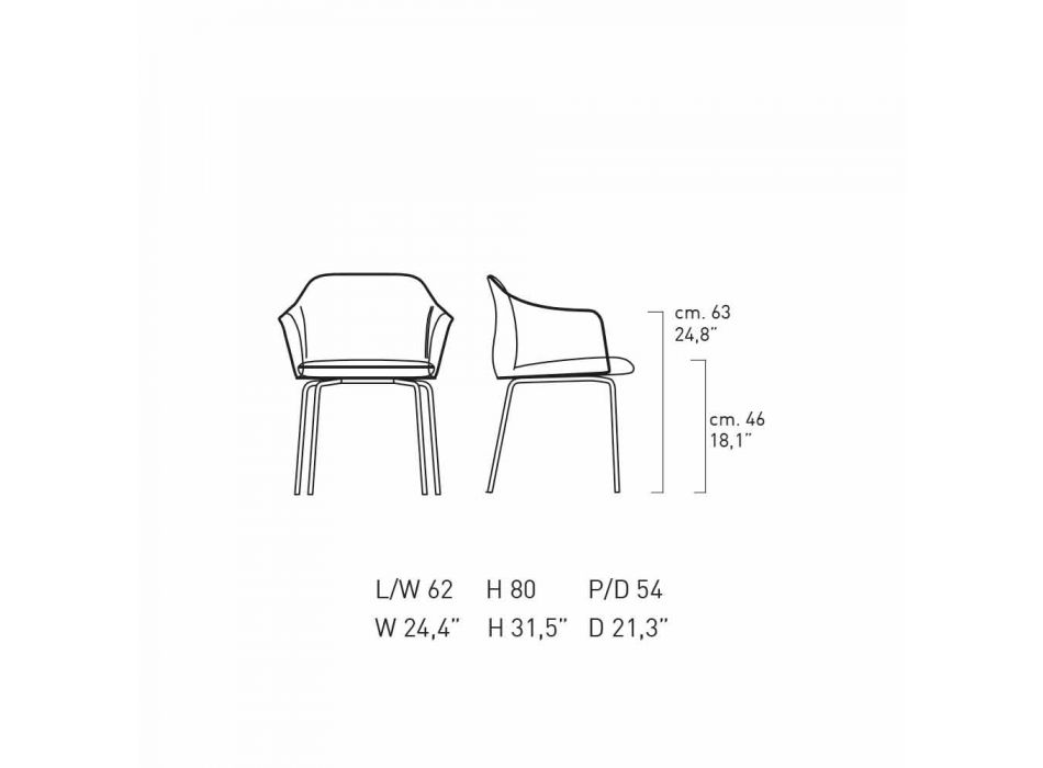 Moderní designová jídelní židle vyrobená v Itálii - Cloe Viadurini