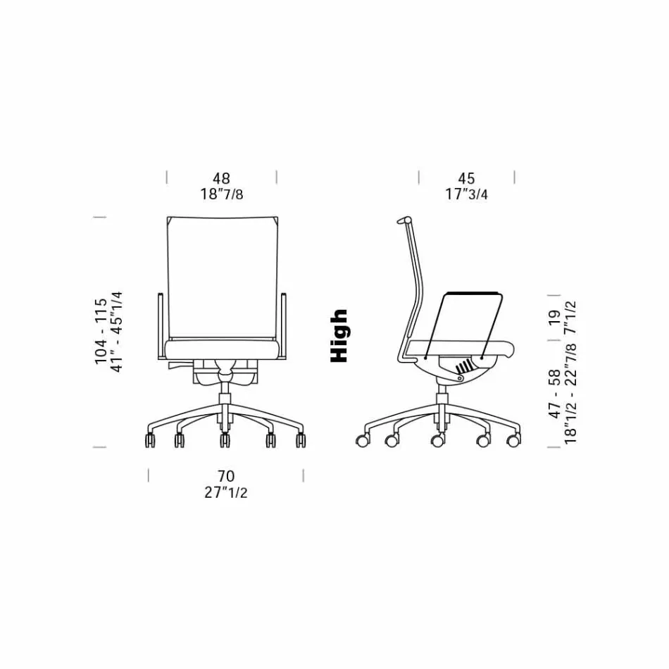 Ergonomická otočná kancelářská židle s kolečky a područkami - Gimiglia Viadurini