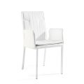 Židle do obývacího pokoje s područkami v bílé kůži Made in Italy - Casetta