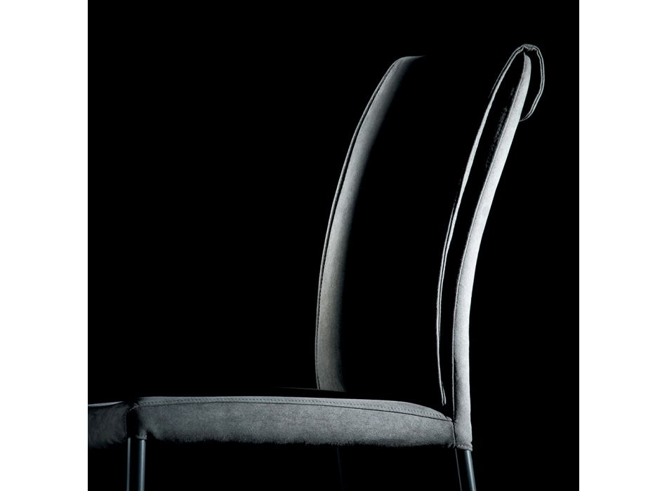 Židle do obývacího pokoje s ocelovými nohami a látkovým sedákem - Amalfi Viadurini