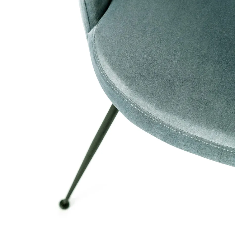 Židle do obývacího pokoje se sedákem z mikrovlákna různých barev - santalové dřevo Viadurini