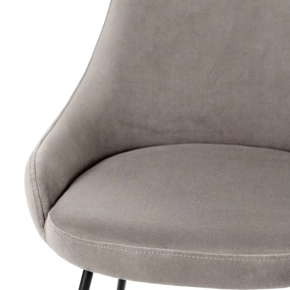 Židle do obývacího pokoje se sedákem z mikrovlákna různých barev - santalové dřevo Viadurini