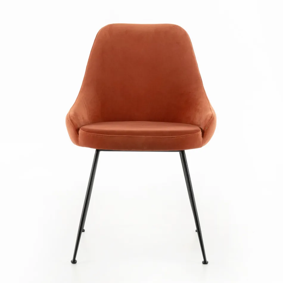 Židle do obývacího pokoje se sedákem z mikrovlákna různých barev - santalové dřevo Viadurini