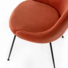 Židle do obývacího pokoje se sedákem z mikrovlákna různých barev - santalové dřevo Viadurini