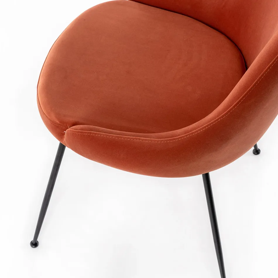 Židle do obývacího pokoje se sedákem z mikrovlákna různých barev - santalové dřevo Viadurini