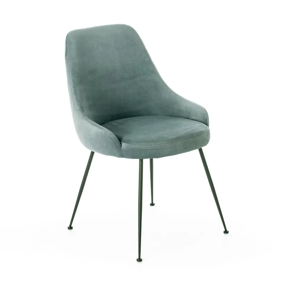 Židle do obývacího pokoje se sedákem z mikrovlákna různých barev - santalové dřevo Viadurini