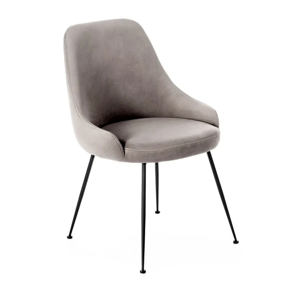 Židle do obývacího pokoje se sedákem z mikrovlákna různých barev - Santalové dřevo Viadurini