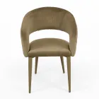 Židle do obývacího pokoje se sametovou povrchovou úpravou sedáku Made in Italy - Savignano Viadurini