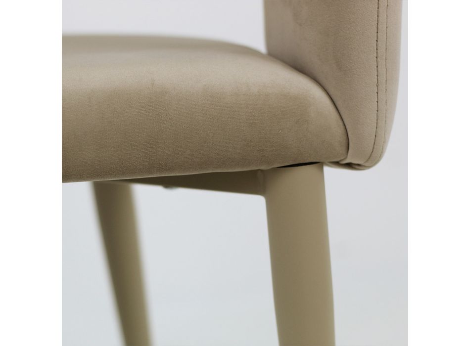 Židle do obývacího pokoje se sametovou povrchovou úpravou sedáku Made in Italy - Savignano Viadurini