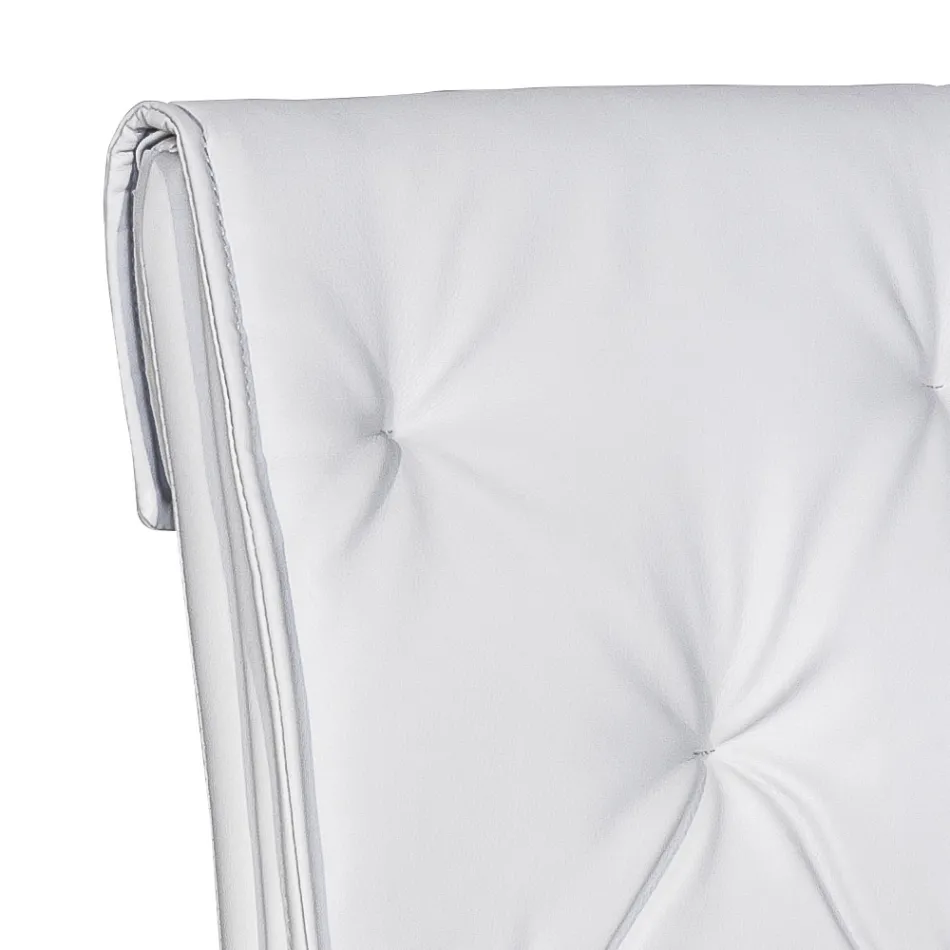 Židle do obývacího pokoje s konstrukcí a sedákem z umělé kůže Made in Italy - Grogu Viadurini