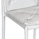 Židle do obývacího pokoje s konstrukcí a sedákem z umělé kůže Made in Italy - Grogu Viadurini