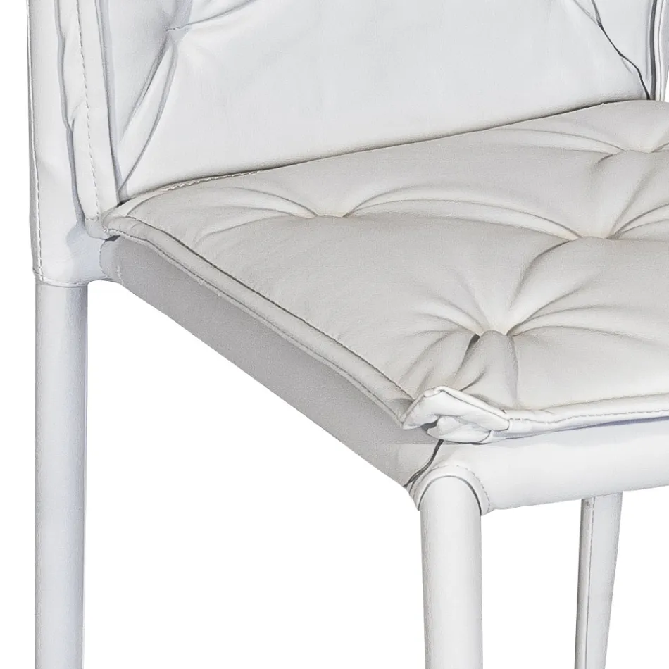 Židle do obývacího pokoje s konstrukcí a sedákem z umělé kůže Made in Italy - Grogu Viadurini