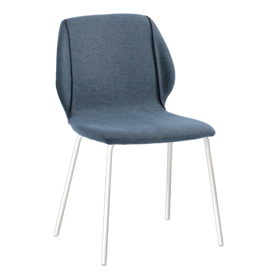 Elegantní moderní designová židle do obývacího pokoje z látky s okrajem - Scarat Viadurini