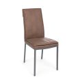 Vintage designová židle do obývacího pokoje z oceli a ekokůže 4 kusy - Arnika
