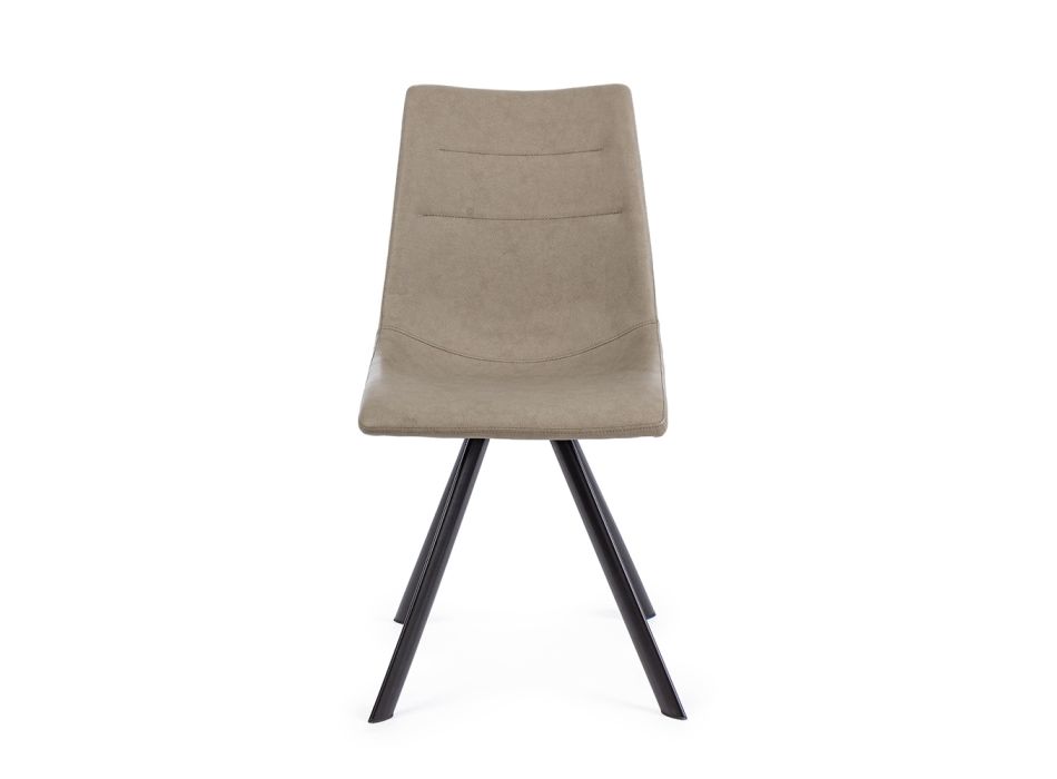 Židle do obývacího pokoje v moderním designu z oceli a ekokůže 4 kusy - Giugia Viadurini