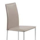 Židle do obývacího pokoje z taupe kůže a oceli Made in Italy - Child Viadurini