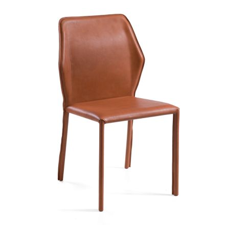 Židle do obývacího pokoje ze starší celozrnné kůže Made in Italy - Fiocco Viadurini