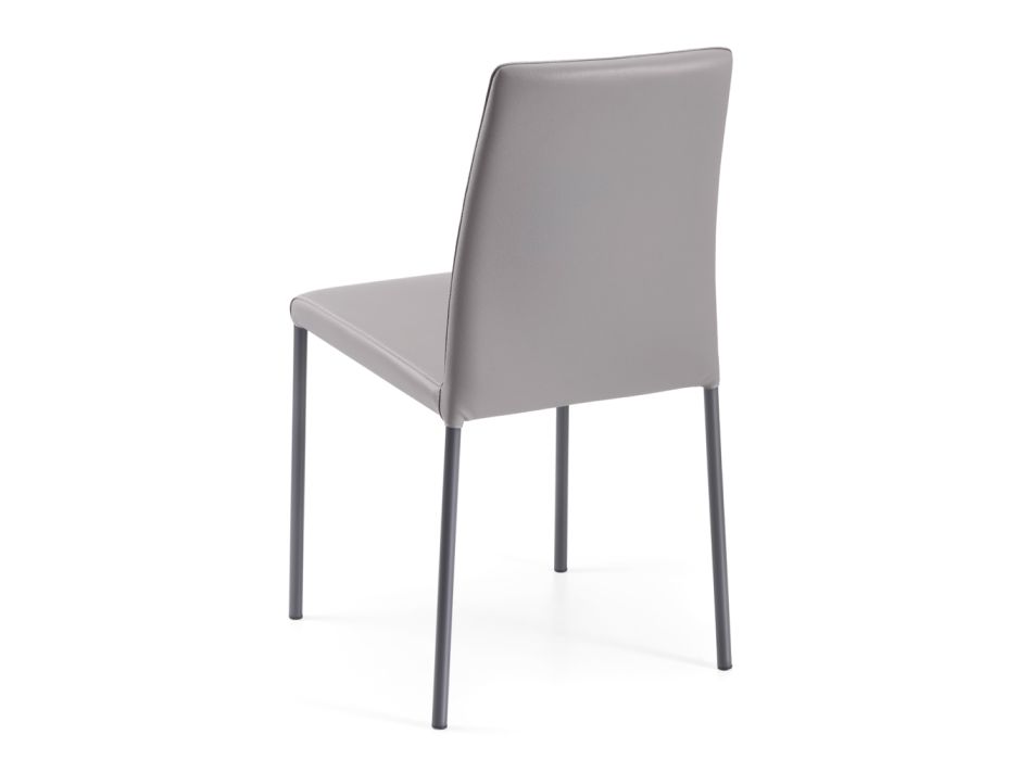 Židle do obývacího pokoje z ekokůže a oceli Made in Italy - Cucciolo Viadurini