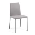Židle do obývacího pokoje z ekokůže a oceli Made in Italy - Cucciolo