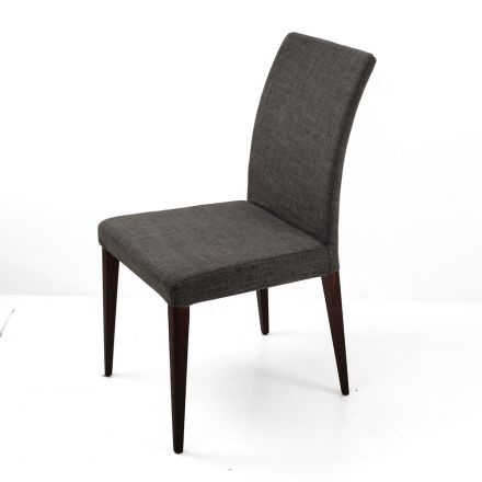 Židle do obývacího pokoje z mořeného jasanového dřeva a látky vyrobené v Itálii - Aspekt Viadurini