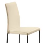 Židle do obývacího pokoje ze slonovinové kůže a oceli Made in Italy - Child Viadurini