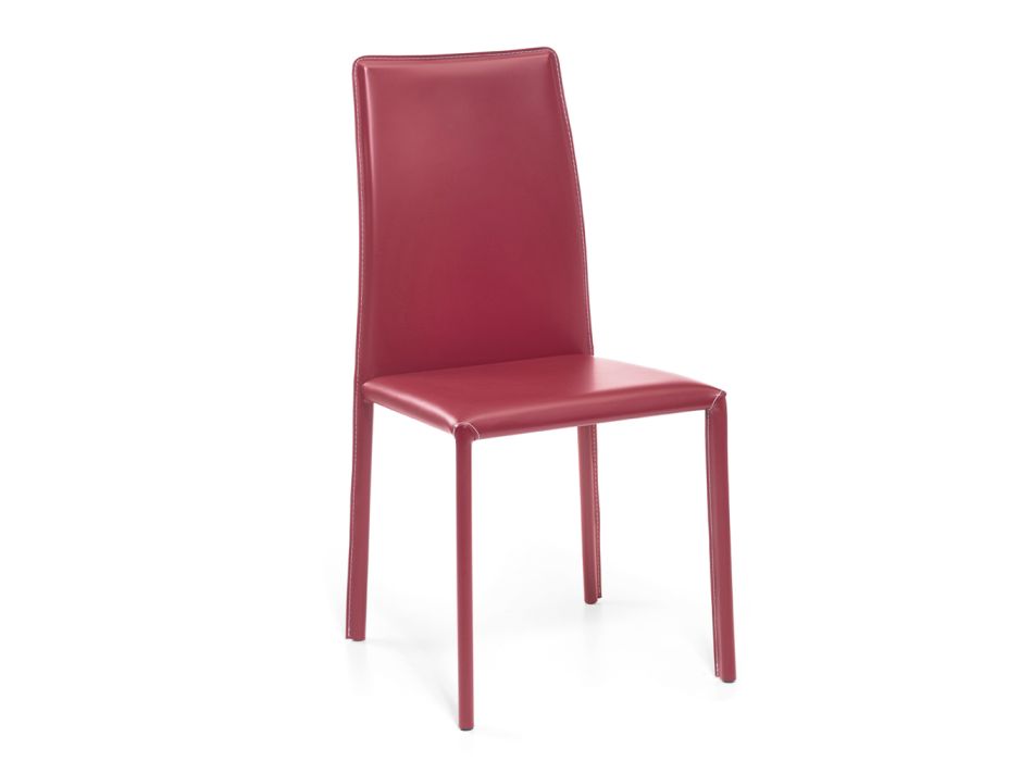 Židle do obývacího pokoje z regenerované kůže a oceli Made in Italy - Cucciolo Viadurini
