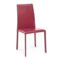 Židle do obývacího pokoje z regenerované kůže a oceli Made in Italy - Cucciolo