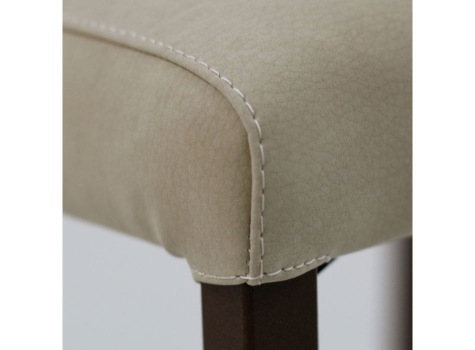 Židle do obývacího pokoje z umělé kůže s lakovanými nohami Made in Italy - Roslin Viadurini