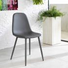 obývací pokoj židle v moderním designu kůže, L38x P43cm, Mona, 4 ks Viadurini