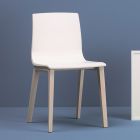 Židle do obývacího pokoje z technopolymeru a dřeva Made in Italy 2 kusy - Quadra Viadurini